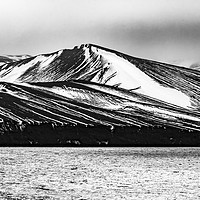 Buy canvas prints of Black and White Snow Mountains Telefon Bay Decepti by William Perry