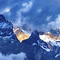 Buy canvas prints of Paine Horns Torres del Paine National Park Chile by William Perry