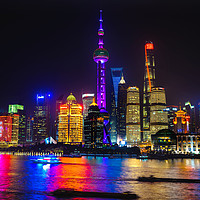 Buy canvas prints of TV Tower Pudong Skyscrapers Huangpu River Shanghai by William Perry