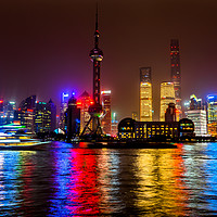 Buy canvas prints of Oriental Pearl TV Tower Pudong Bund Huangpu River  by William Perry
