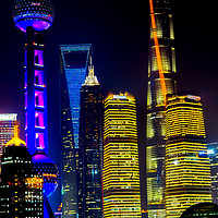 Buy canvas prints of TV Tower Pudong Skyscrapers Jin Mao Liujiiashui Sh by William Perry