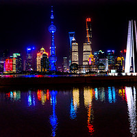 Buy canvas prints of Monument Heroes TV Tower Pudong Bund Huangpu River by William Perry
