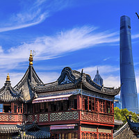 Buy canvas prints of Shanghai China Old and New Shanghai Tower and Yuyu by William Perry