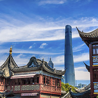 Buy canvas prints of Shanghai China Old and New Shanghai Tower and Yuyu by William Perry