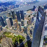 Buy canvas prints of Black Shanghai World Financial Center Skyscraper J by William Perry