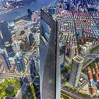 Buy canvas prints of Black Shanghai World Financial Center Skyscraper Huangpu River L by William Perry