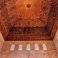 Buy canvas prints of Square Shaped Domed Ceiling Alhambra Arch Moorish  by William Perry