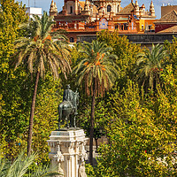 Buy canvas prints of Plaza Nueva Ferdinand Statue Church El Salvador Se by William Perry