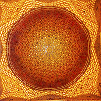 Buy canvas prints of Orange Mosaic Celing Ambassador Room Alcazar Royal by William Perry