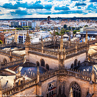 Buy canvas prints of City View Tower from Giralda Tower Seville Cathedral Spain by William Perry