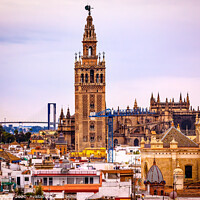 Buy canvas prints of Giralda Bell Tower Cathedral of Saint Mary of the See Spire Church Seville Spain by William Perry