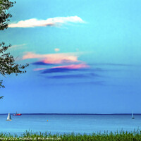 Buy canvas prints of Padanaram View Sunset Sailboats Ocean Dartmouth Massachusetts by William Perry