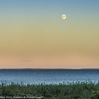 Buy canvas prints of Moon Padanaram View Ocean Dartmouth Massachusetts by William Perry