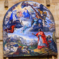 Buy canvas prints of Jesus Mary Painting Gallego Old Salamanca Cathedral Spain by William Perry