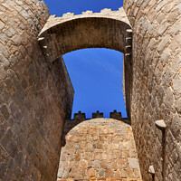 Buy canvas prints of Avila Castle Walls Arch Cityscape Castile Spain by William Perry