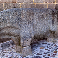 Buy canvas prints of Ancient Stone Bull Statue Avila Castile Spain by William Perry
