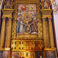 Buy canvas prints of Convento de Santa Teresa Basilica Altar Avila Castile Spain by William Perry