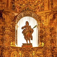 Buy canvas prints of Avila Cathedral Basilica Altar Statue Mary Spain by William Perry