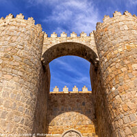 Buy canvas prints of Avila Castle Town Walls Arch Gate Cityscape Castile Spain by William Perry