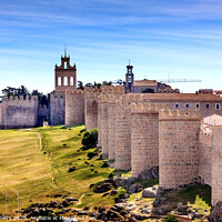 Buy canvas prints of Avila Castle Walls Ancient Medieval City Cityscape Castile Spain by William Perry