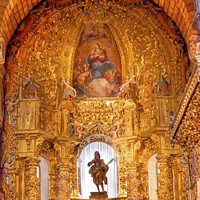 Buy canvas prints of Avila Cathedral Basilica Altar Statue Mary Painting Spain by William Perry