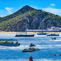 Buy canvas prints of Beach Boats Cabo San Lucas Mexico by William Perry