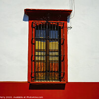 Buy canvas prints of Colorful Mexican Red White Building Street Oaxaca Juarez Mexico by William Perry