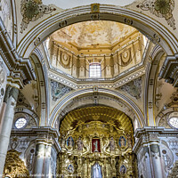 Buy canvas prints of Golden Altarpiece Dome San Felipe Neri Church Oaxaca Mexico by William Perry