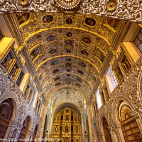 Buy canvas prints of Ornate Ceiling Altar Santo Domingo de Guzman Church Oaxaca Mexico by William Perry