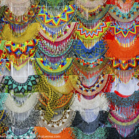 Buy canvas prints of Colorful Mexican Bead Necklaces Handicrafts Oaxaca Juarez Mexico by William Perry