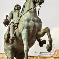 Buy canvas prints of King Carlos III Equestrian Statue Puerta del Sol Madrid Spain by William Perry