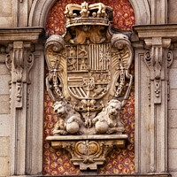Buy canvas prints of Plaza Mayor Royal Symbol Sign Madrid Spain by William Perry