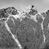 Buy canvas prints of Black White Mount Si Snow North Bend Washington by William Perry