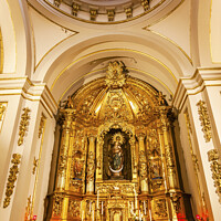 Buy canvas prints of Basilica Dome Mary Baby Statue Santa Iglesia Collegiata de San Isidro Madrid Spain by William Perry