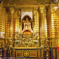 Buy canvas prints of Basilica Altar Mary Jesus Statue Santa Iglesia Collegiata de San Isidro Madrid Spain by William Perry