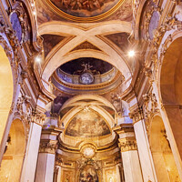 Buy canvas prints of Dome Saint Michael's Basilica Pontifica de San Miguel Madrid Spain by William Perry