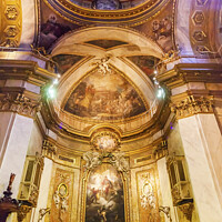 Buy canvas prints of Dome Saint Michael's Basilica Pontifica de San Miguel Madrid Spain by William Perry