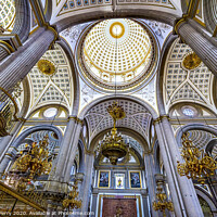 Buy canvas prints of Basilica Ornate Colorful Ceiling Puebla Cathedral Mexico by William Perry