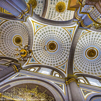 Buy canvas prints of Basilica Ornate Colorful Ceiling Puebla Cathedral Mexico by William Perry