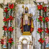 Buy canvas prints of Basilica Bishop Statue San Agustin Church Puebla Mexico by William Perry