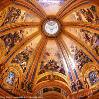 Buy canvas prints of Dome Stained Glass San Francisco el Grande Madrid Spain by William Perry