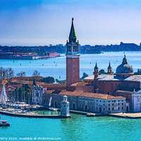 Buy canvas prints of San Giorgio Maggiore Church Island Grand Canal Boats Venice Italy by William Perry