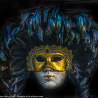 Buy canvas prints of Black Venetian Mask Venice Italy by William Perry