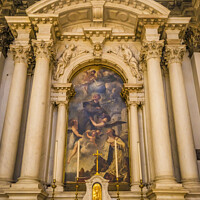 Buy canvas prints of Golden Altar Santa Maria della Salute Church Basilica Venice Italy  by William Perry