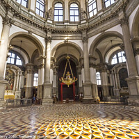 Buy canvas prints of Tile Floor Santa Maria della Salute Church Basilica Dome Venice Italy  by William Perry