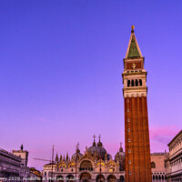 Buy canvas prints of Campanile Bell Tower Saint Mark's Square Piazza Venice Italy by William Perry