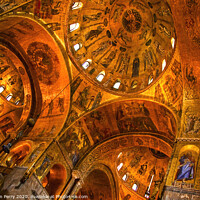 Buy canvas prints of Saint Mark's Basilica Golden Mosaics Venice Italy by William Perry