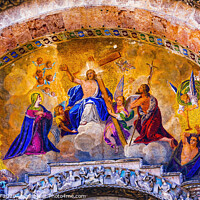 Buy canvas prints of Jesus Christ Mosaic Saint Mark Cathedral Basilica Venice Italy by William Perry
