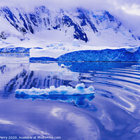 Buy canvas prints of Snow Mountains Blue Glaciers Refection Dorian Bay Antarctica by William Perry