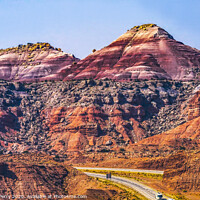Buy canvas prints of Red White Canyon Castle Valley Area I-70 Highway Utah by William Perry